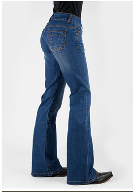 Stetson Back Pkts Dr Blue Wash Womens Jeans