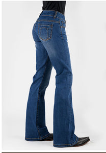 Stetson Back Pkts Dr Blue Wash Womens Jeans
