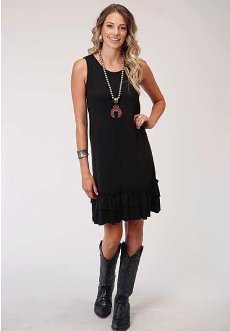 Roper Black Jersey Tank Dress
