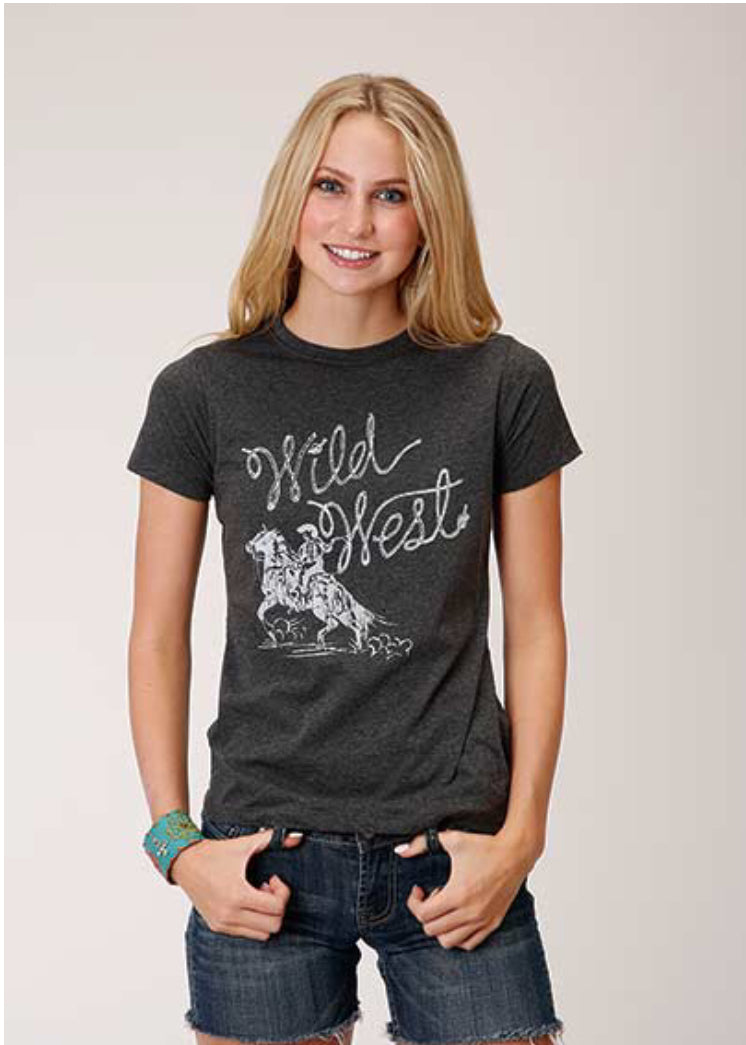 Roper Heather Grey Wild West Tee