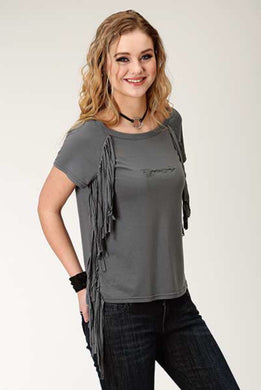 Roper Women's Jersey Scoop Neck Ragla Knit Top