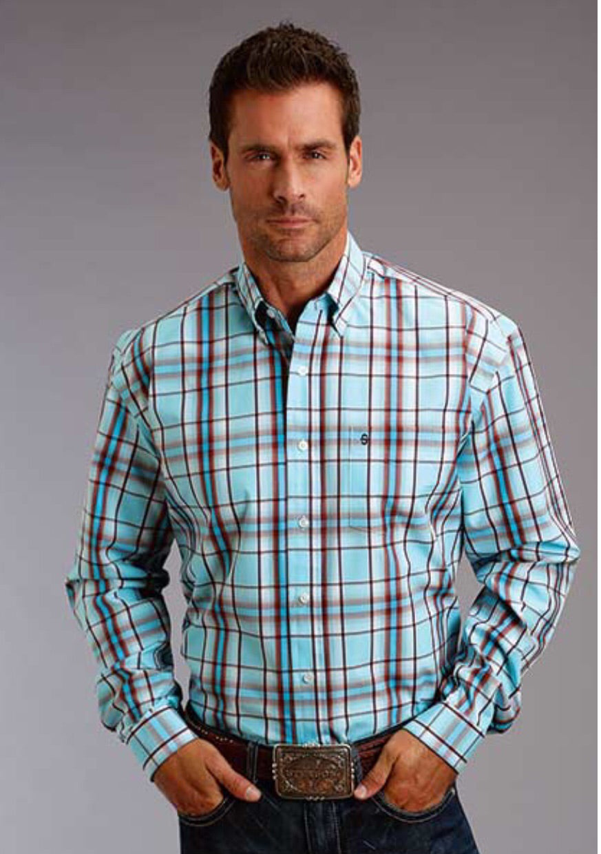Stetson Binate Tq Ombre Mens Western Shirt