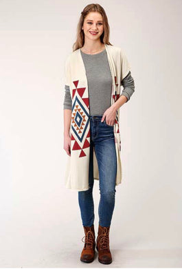 Roper Cream Print Cardigan