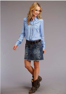 Women's Stetson Denim Skirt w/ stars