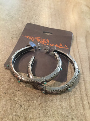 Loula Belle Sillver TQ Large Hoops