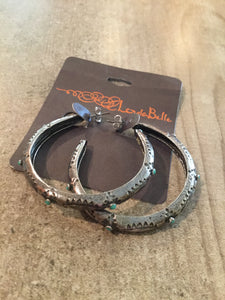 Loula Belle Sillver TQ Large Hoops