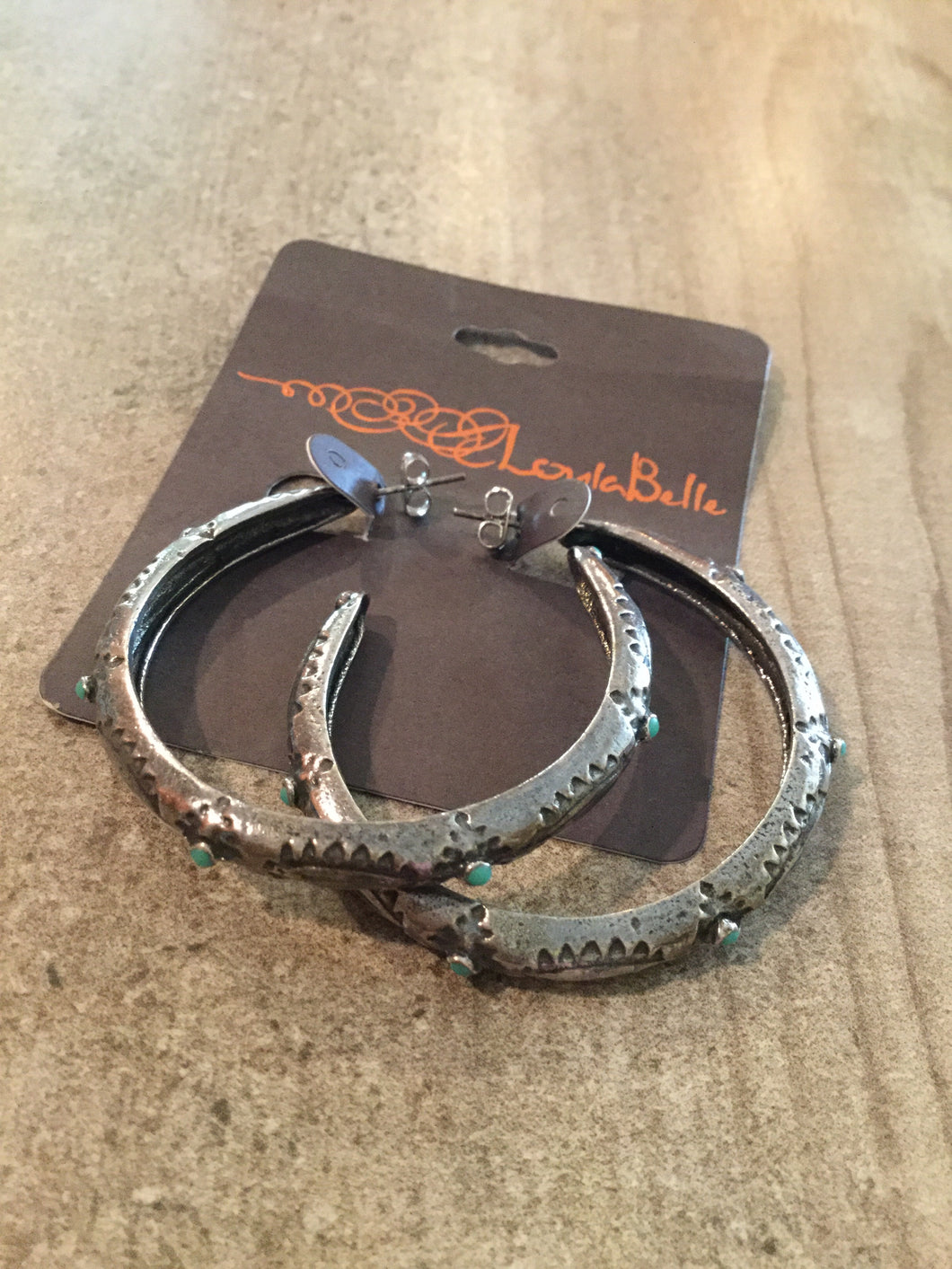 Loula Belle Sillver TQ Large Hoops