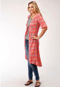 Roper Rayon Cardigan cactus print