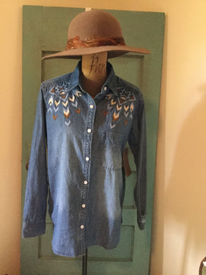 Stetson Denim Button Blouse