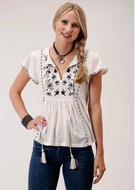 Roper White Peasant Top