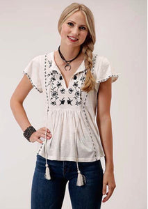 Roper White Peasant Top
