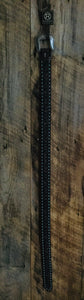Roper Brn Tooled belt with Tq Stitch
