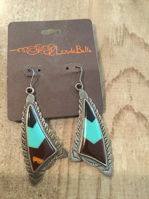 Loula Belle Triangel Tri Color Earring