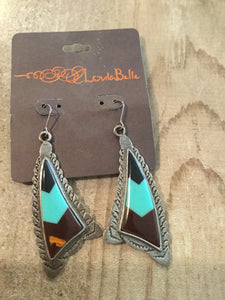 Loula Belle Triangel Tri Color Earring