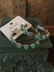 Round Silver/TQ Earring