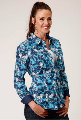 Roper Beach Horseshoe Print Western Shirt