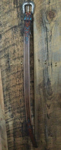 Women's Roper Tan Belt w/ Dk Brown Toole w/ tq underlay