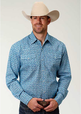 Mens Roper Denim  Paisley Western Shirt